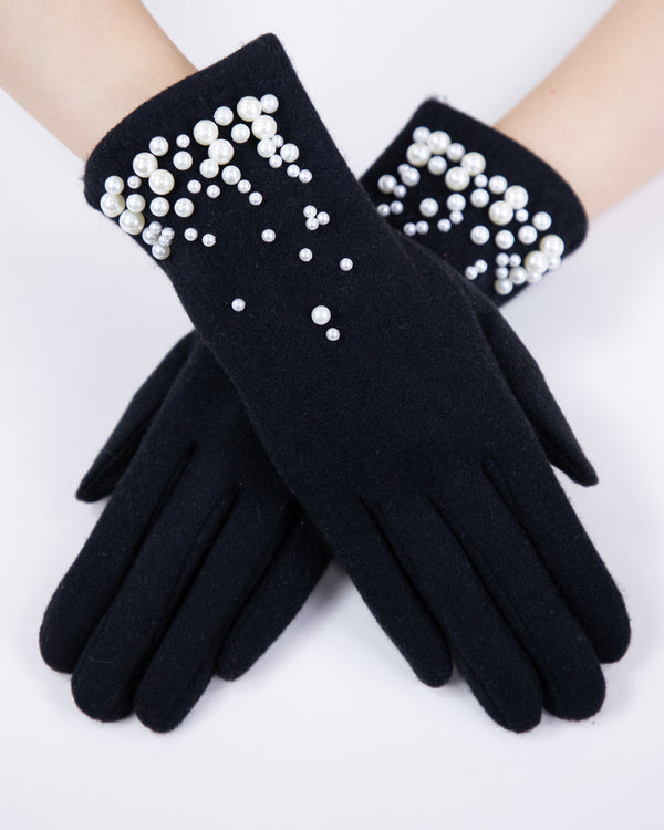Wool Felted Gloves Pearls
