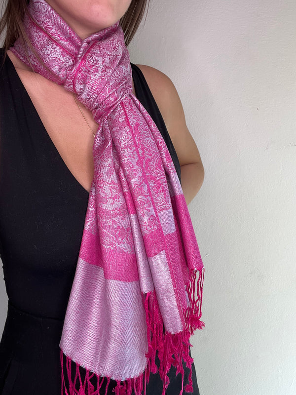 Jacquard Hot Pink/Grey